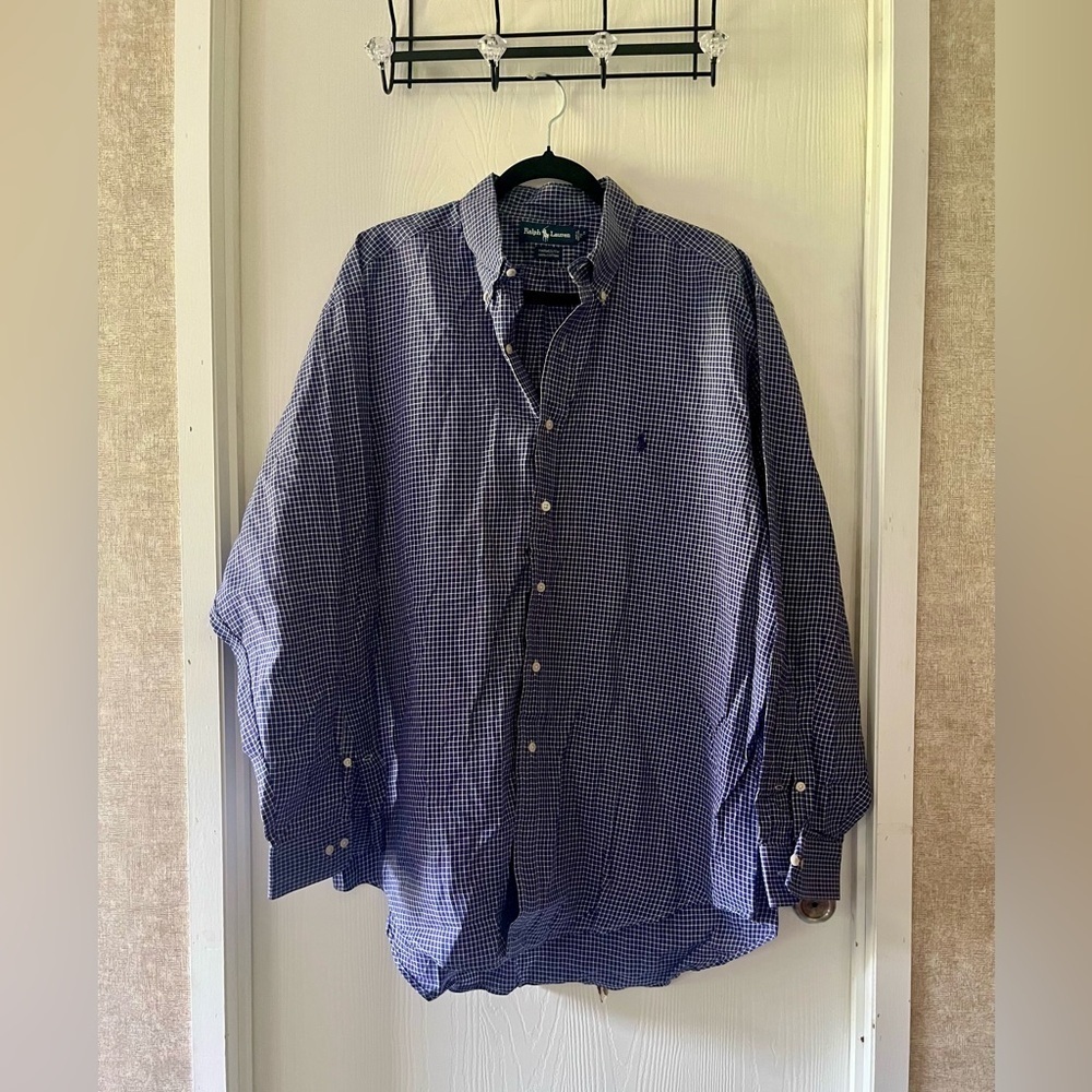 Polo by Ralph Lauren Men's Navy Checkered Shirt